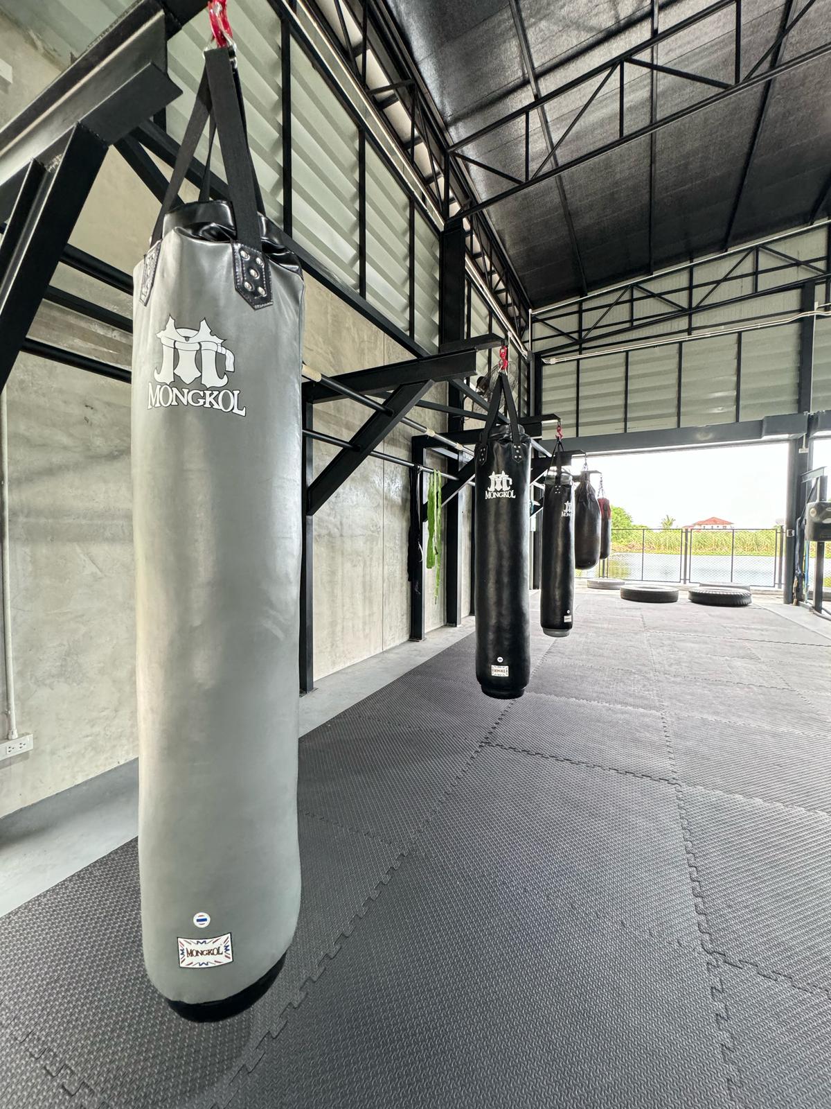 Sacs de frappe dans la zone d'entraînement